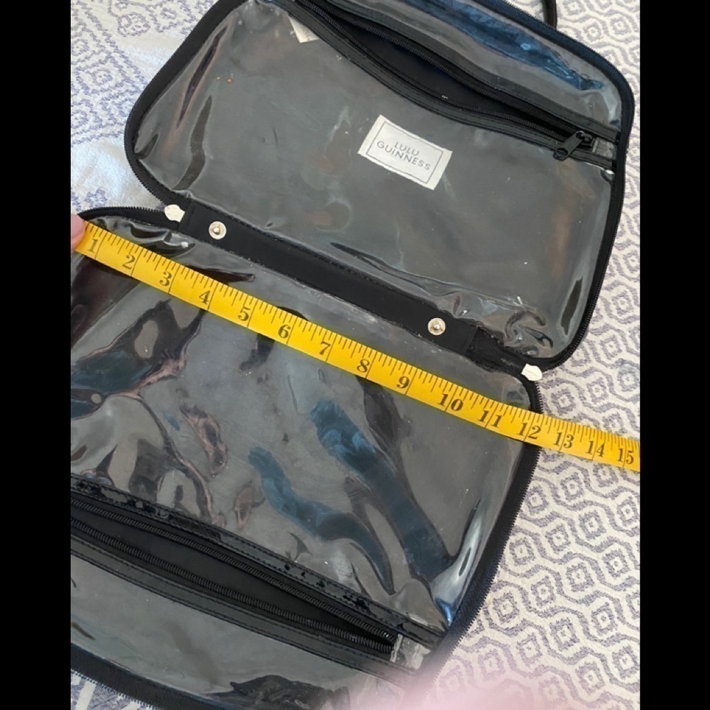 LULU GUINNESS Fold Over Makeup Bag Black Print - Picture 4 of 5